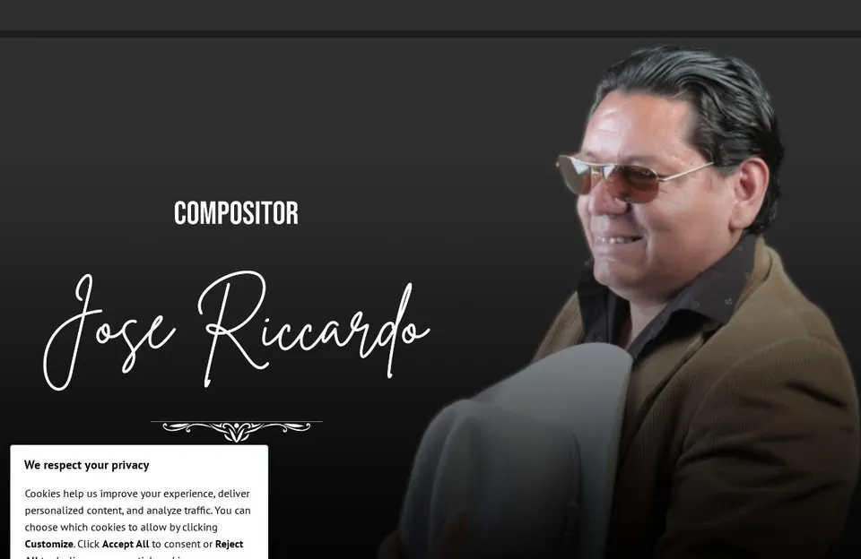 Pré-visualização do site José Ricardo Compositor